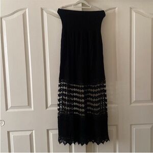 INSTILY Black Maxi Dress with Lace Detail. Size L